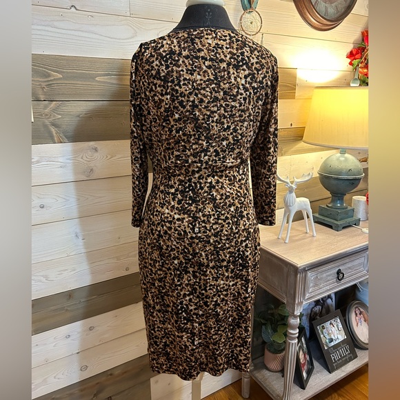 CHAPS ⚜️ Leopard Print Cinched Side Dress - Picture 5 of 10